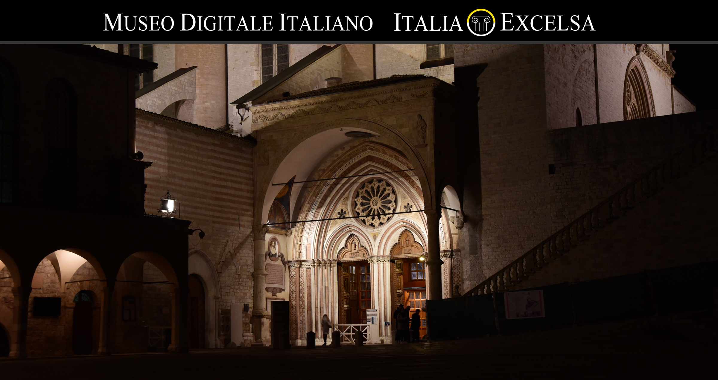 Basilica San Francesco di Assisi di notte - Museo Digitale Italiano - ITALIAEXCELSA