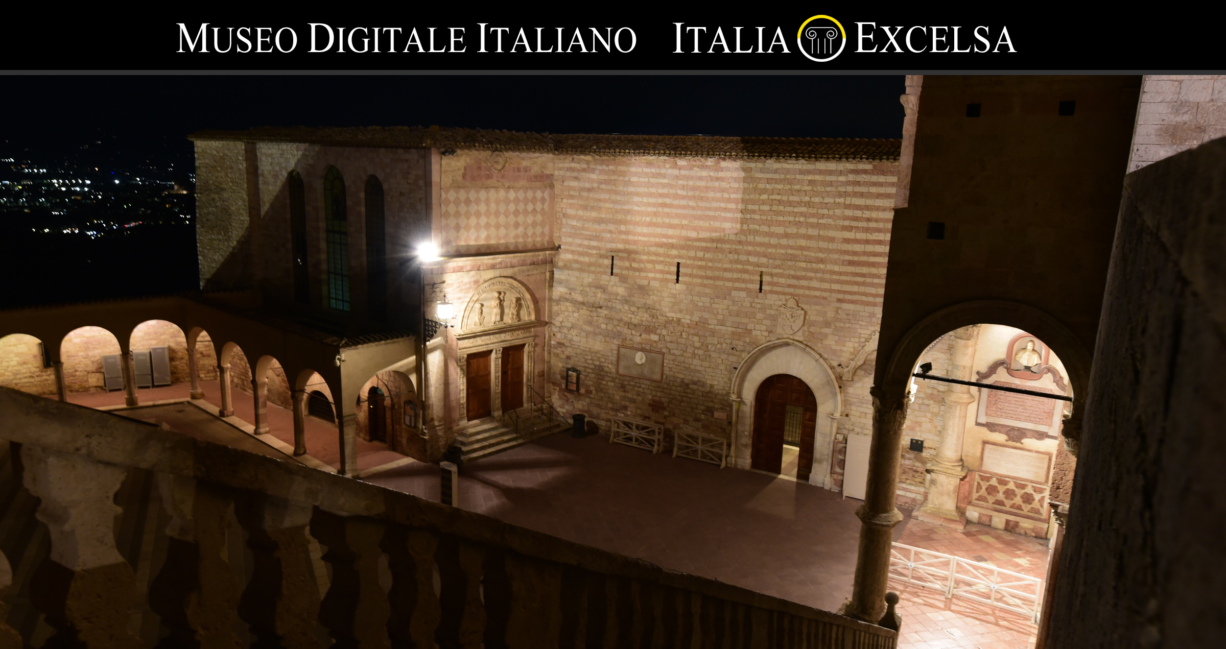 Basilica San Francesco di Assisi di notte - Museo Digitale Italiano - ITALIAEXCELSA