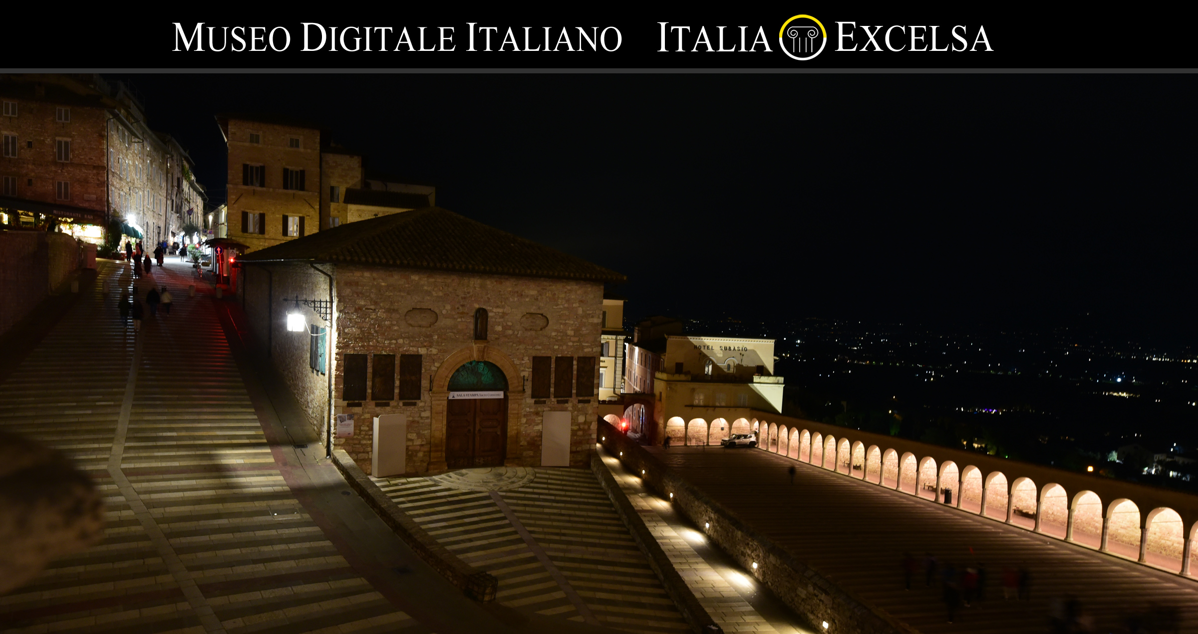 Basilica San Francesco di Assisi di notte - Museo Digitale Italiano - ITALIAEXCELSA