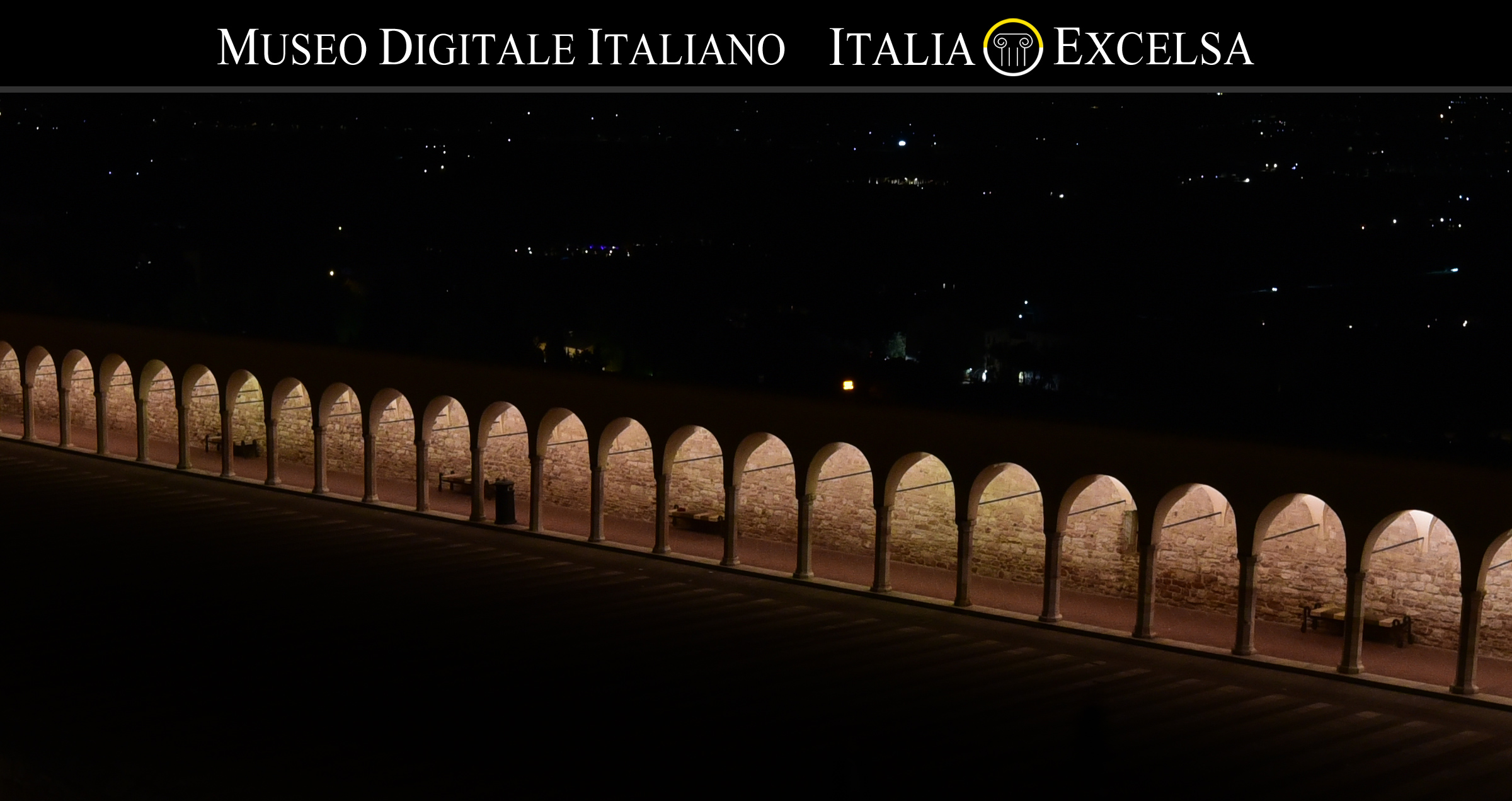 Basilica San Francesco di Assisi di notte - Museo Digitale Italiano - ITALIAEXCELSA