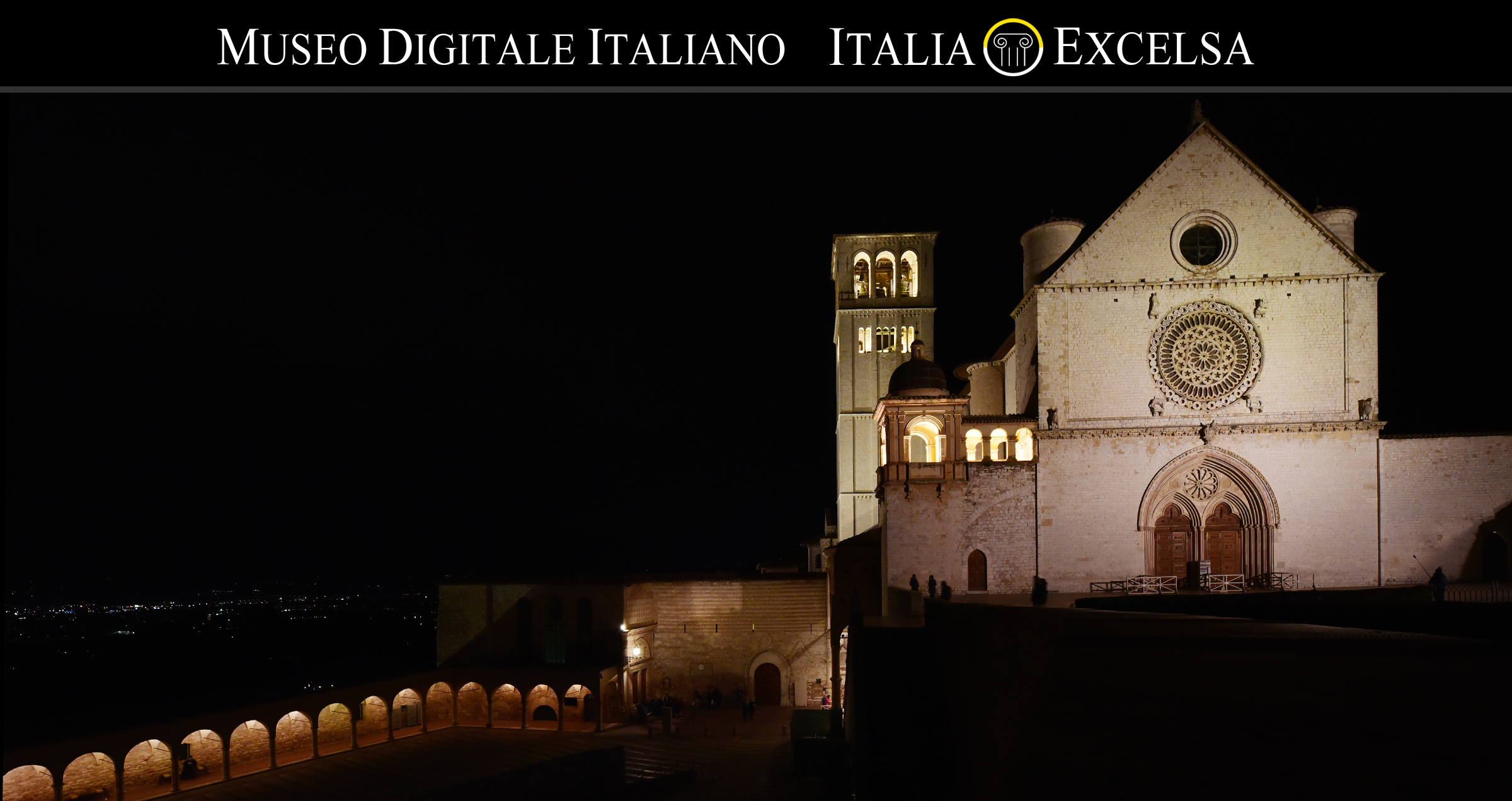 Basilica San Francesco di Assisi di notte - Museo Digitale Italiano - ITALIAEXCELSA
